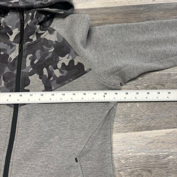 Nike Sportswear Woodland Camo Gray‎ Womens L Full Zip Tech Fleece Hooded Jacket - Picture 7 of 10